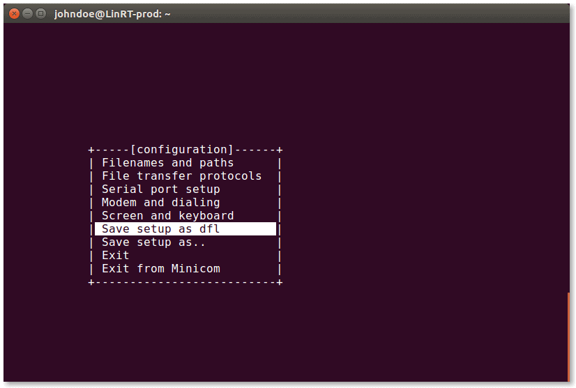 minicom save setup